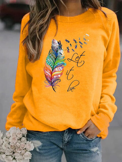 Pull Femme Confortable à Plumes Décoratives