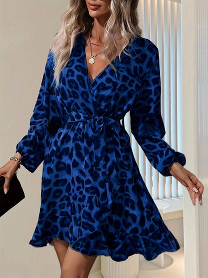 Felinova™ – Robe Léopard Femme Chic à Manches Longues