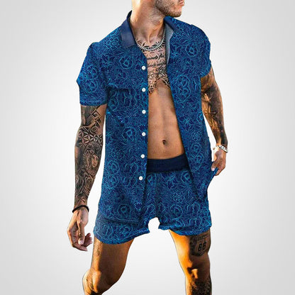 Chemise Décontractée Manches Courtes et Short de Sport