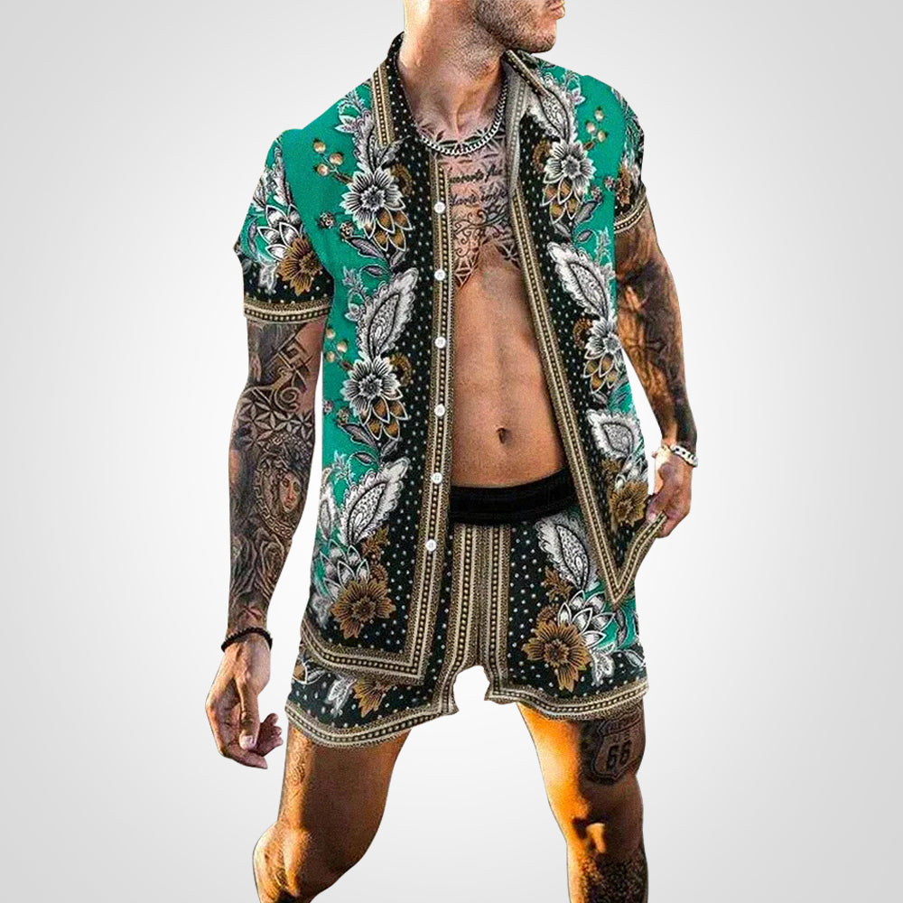 Chemise Décontractée Manches Courtes et Short de Sport