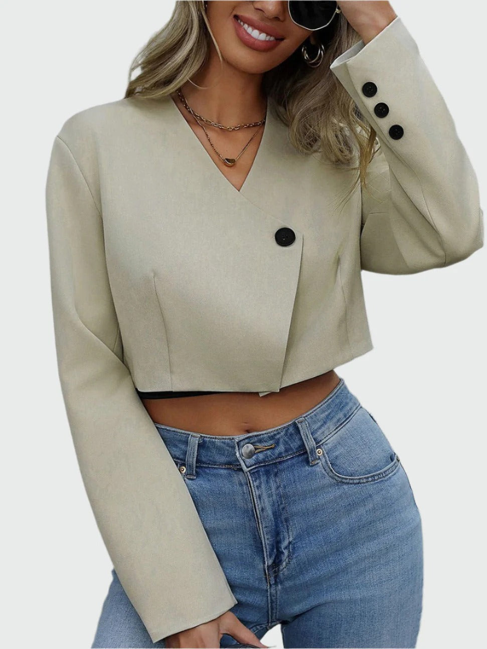 Veste Femme Chic Col Montant pour Tous les Jours - PanierRoyale
