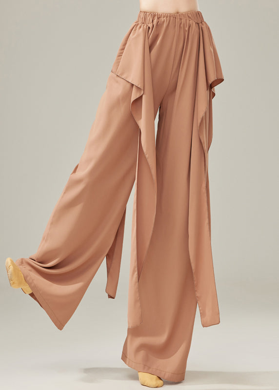 Pantalon coton beige clair ajustable pour automne - EasyApparels