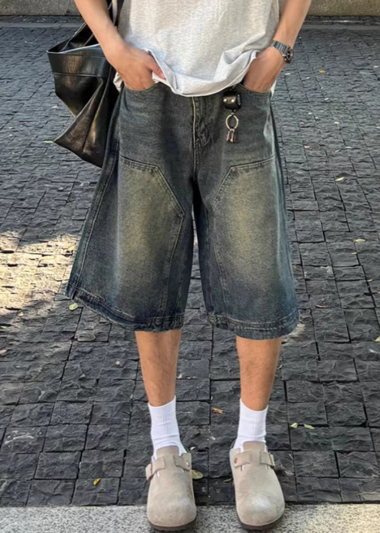 Homme Jean Court Style Été Bleu Foncé - EasyApparels