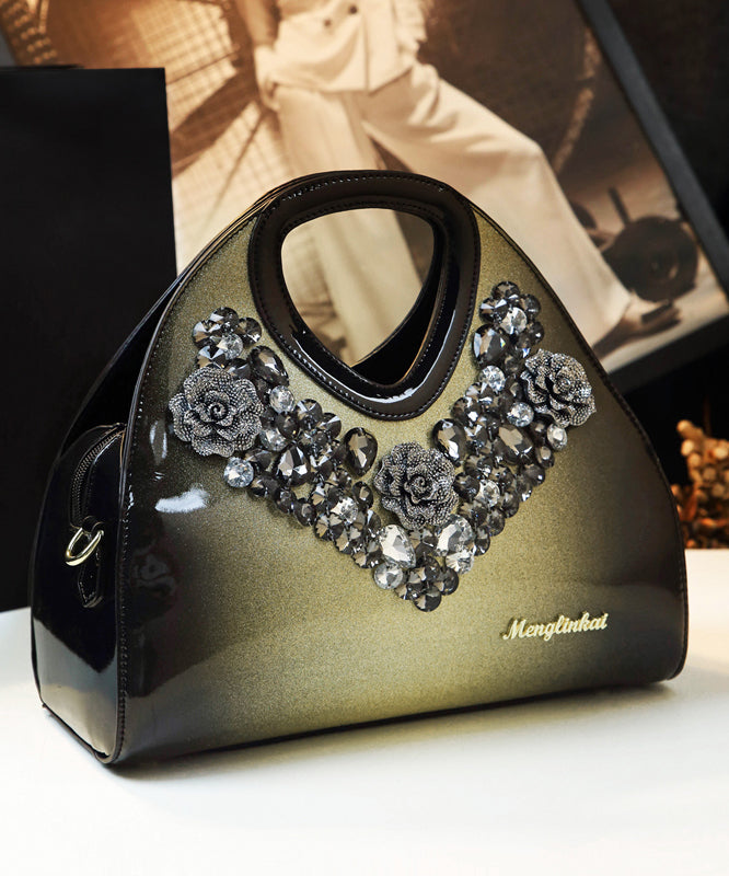 Sac à main grand en cuir synthétique avec strass colorés - EasyApparels