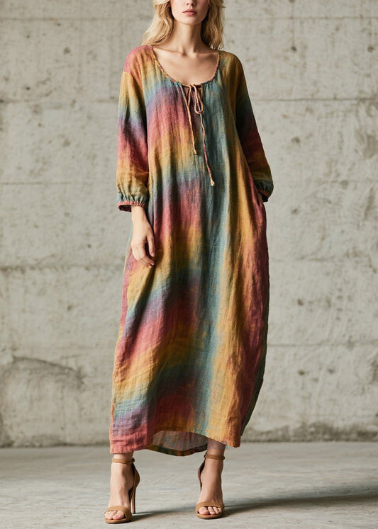 Robe décontractée en coton couleur arc-en-ciel pour femme - EasyApparels