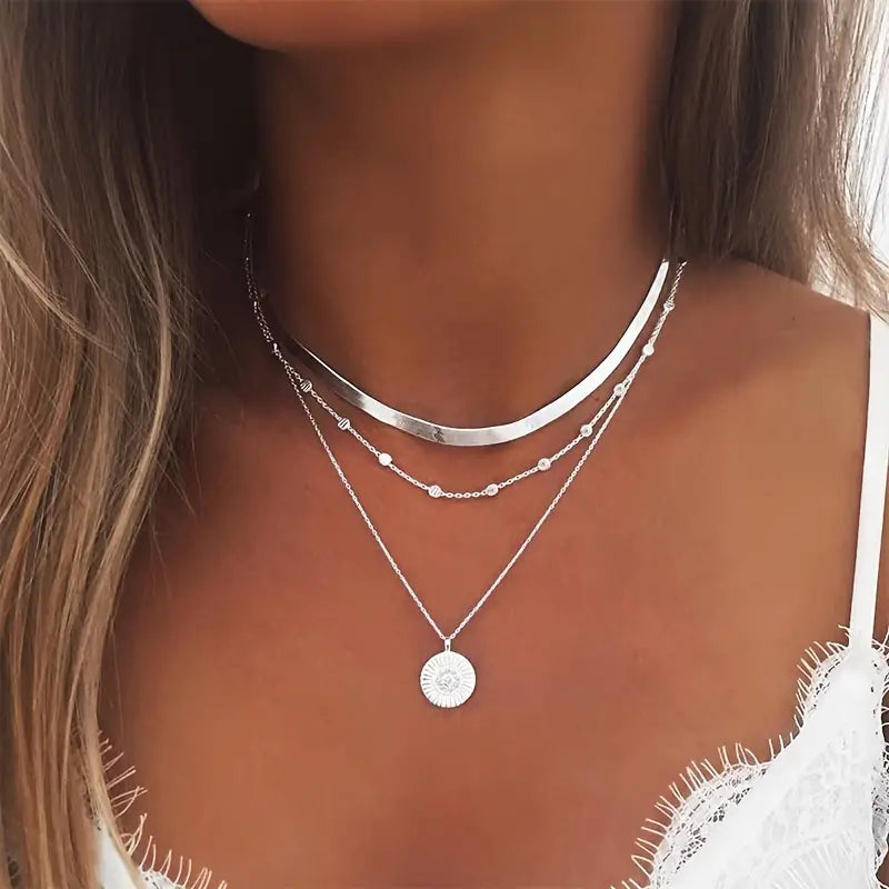 Collier Argent Femme avec Pendentif Diamanté - PanierRoyale