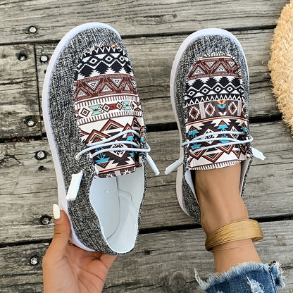 Flexolia™ – Baskets Femme Tendance Confortables à Motif Géométrique