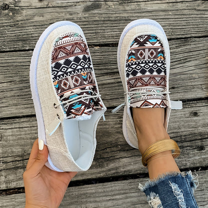 Flexolia™ – Baskets Femme Tendance Confortables à Motif Géométrique