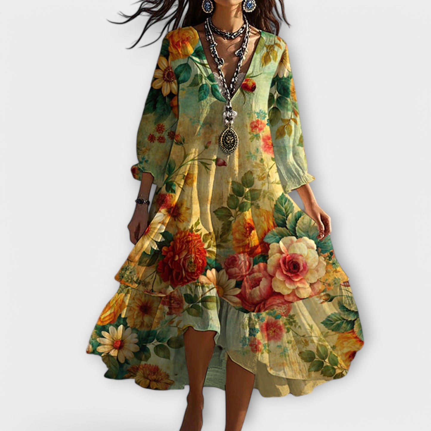 Robe Été en Dentelle Florale Légère et Douce - PanierRoyale