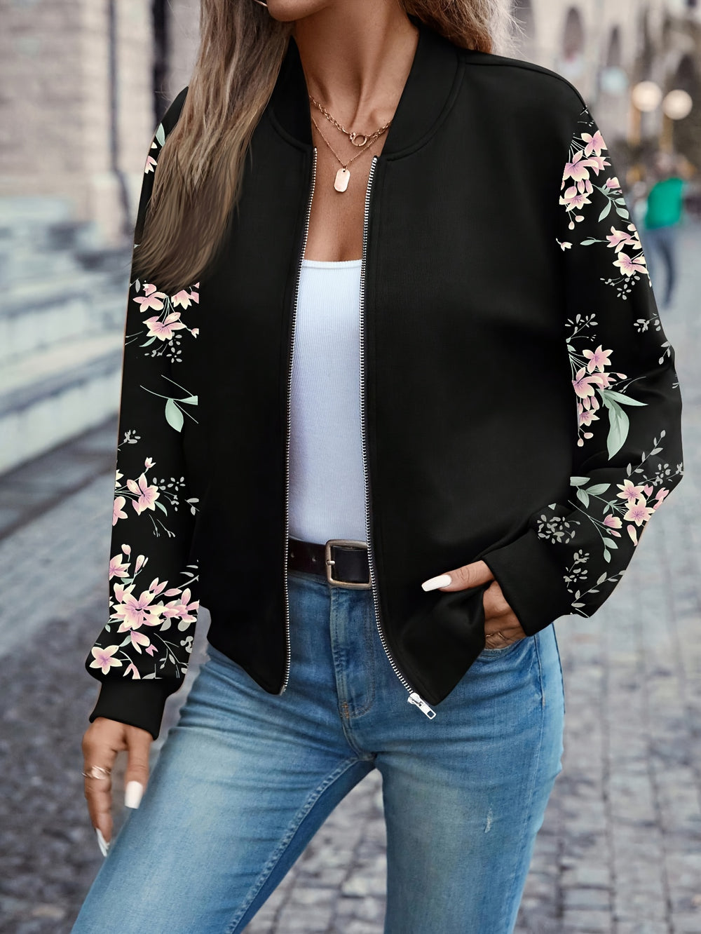 Veste Zippée Imprimée et Tendance - vue 2