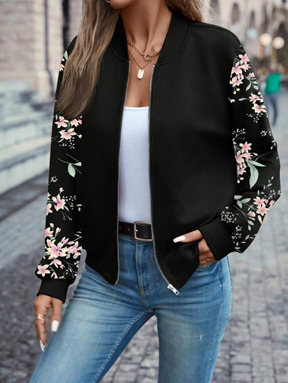 FloraZipp™ – Veste Zippée Femme Imprimée & Tendance