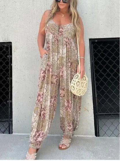 FloralChic™ – Combinaison Femme Chic à Motif Floral Légère et Confortable