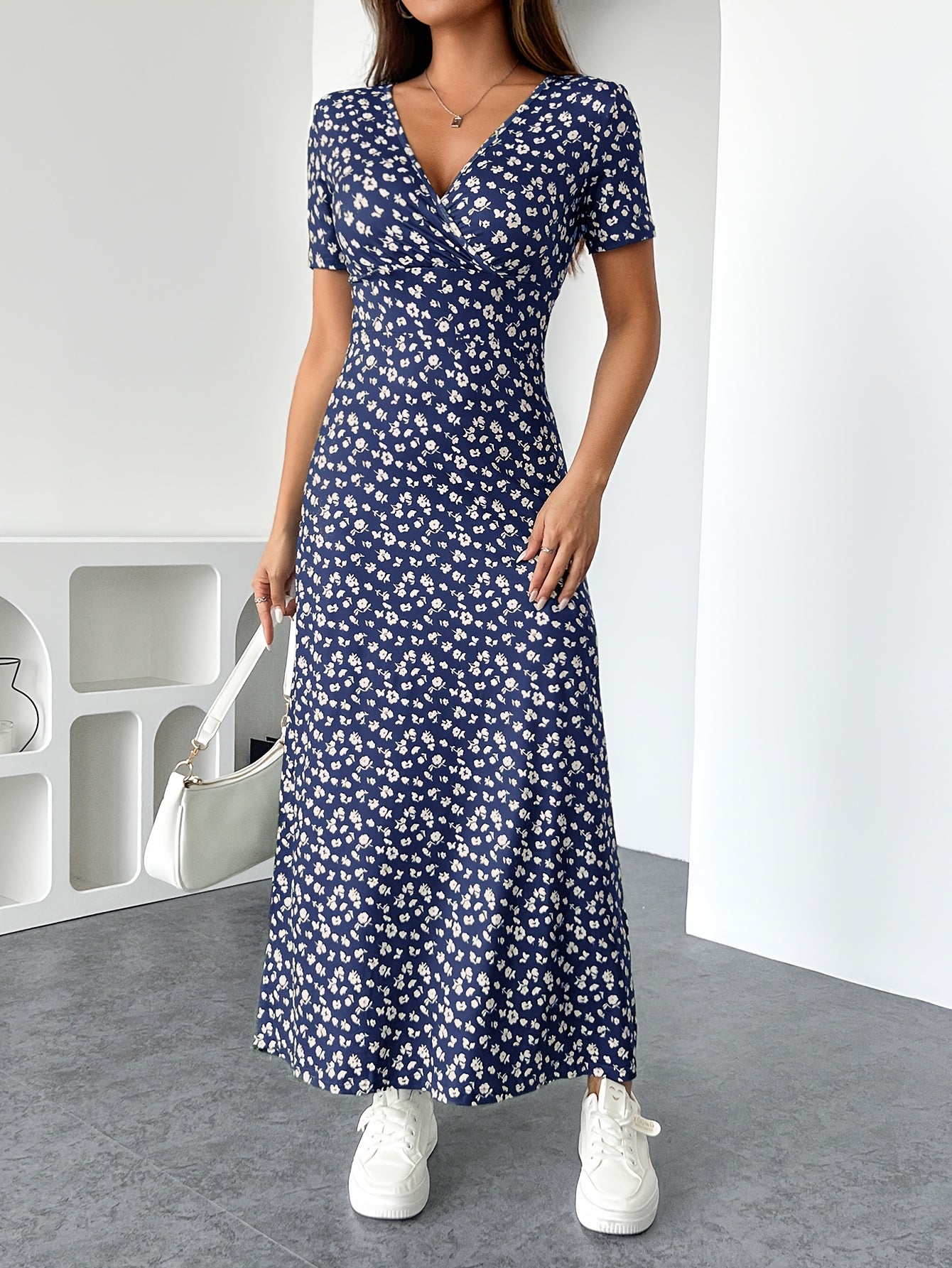 Robe Été Longue Fleurs pour Femmes, Légère et Élégante
