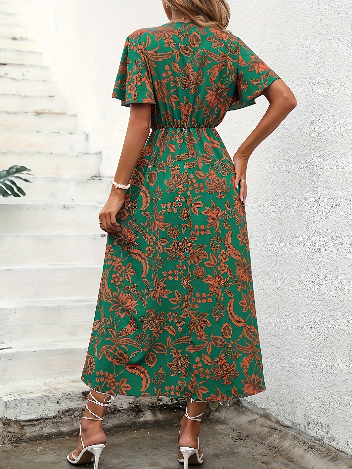 Florezia™ – Robe Longue d’Été à Imprimé Fleuri et Manches Papillon