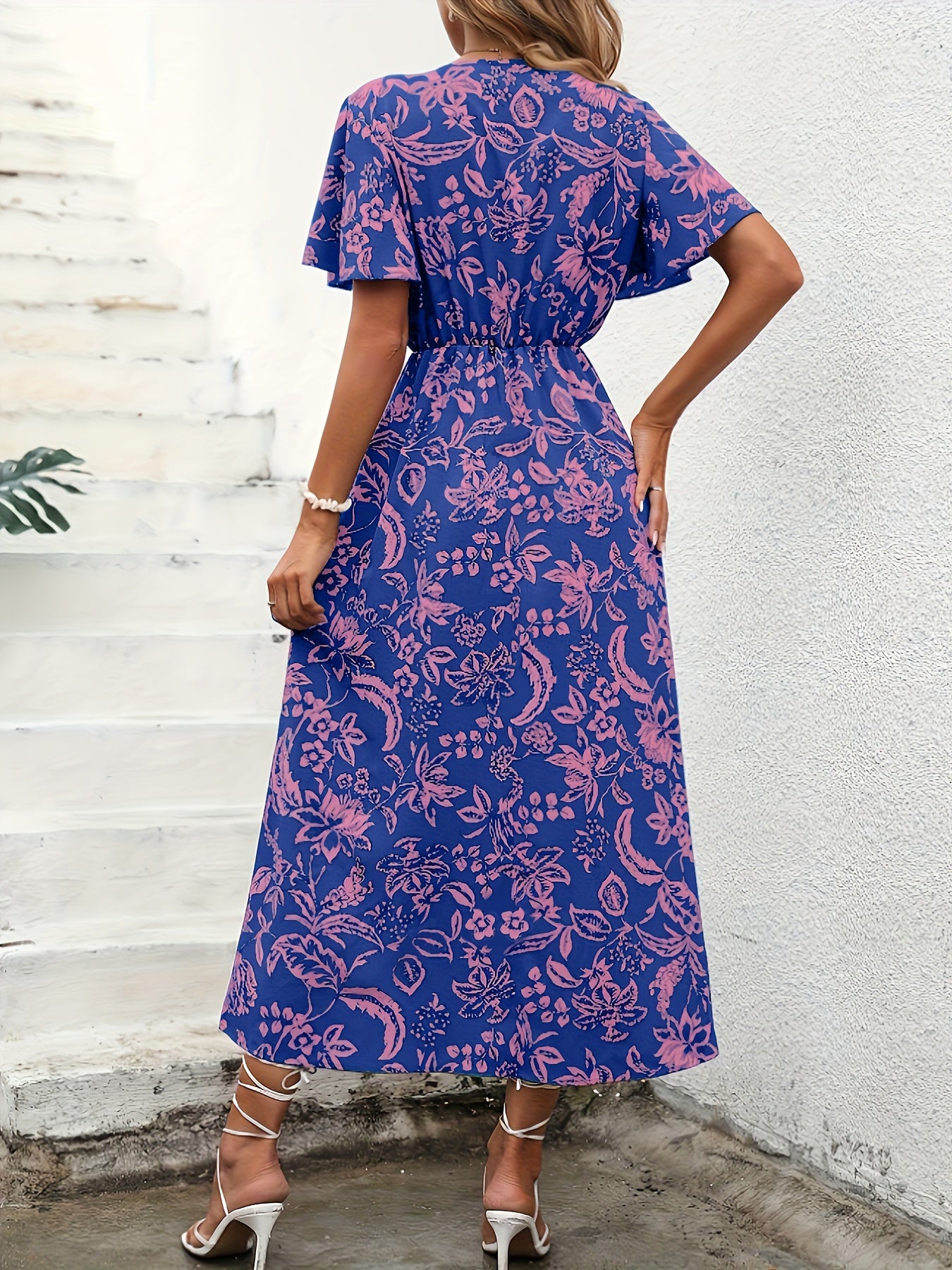 Florezia™ – Robe Longue d’Été à Imprimé Fleuri et Manches Papillon