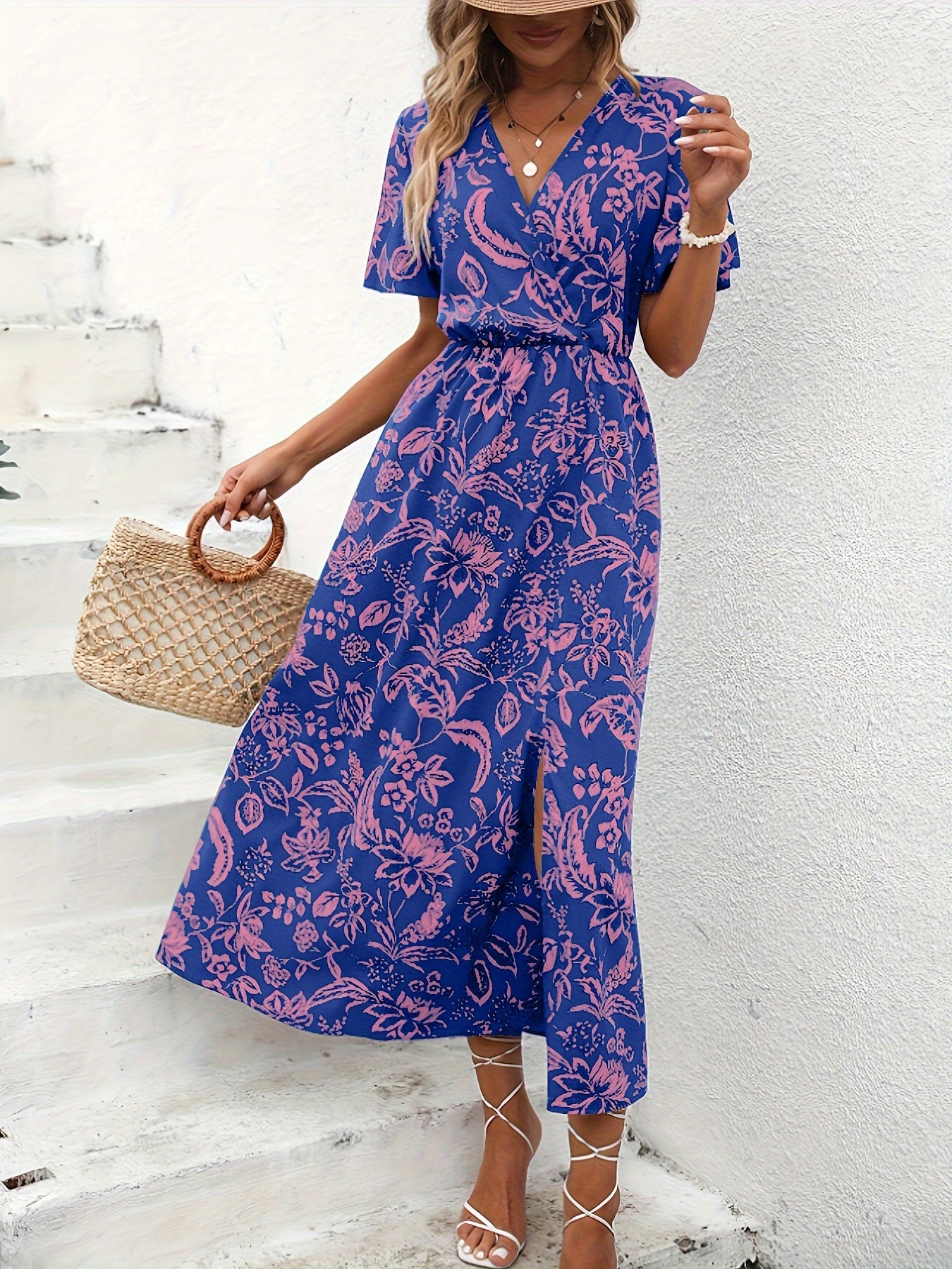 Florezia™ – Robe Longue d’Été à Imprimé Fleuri et Manches Papillon