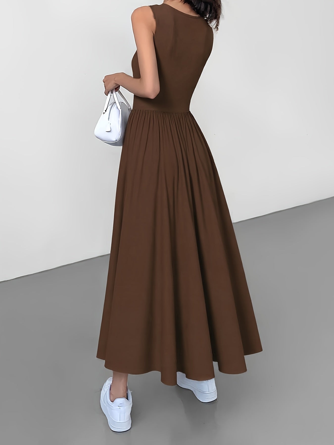 Fluerine™ – Robe Longue Femme Été Élégante et Fluide à Col Rond