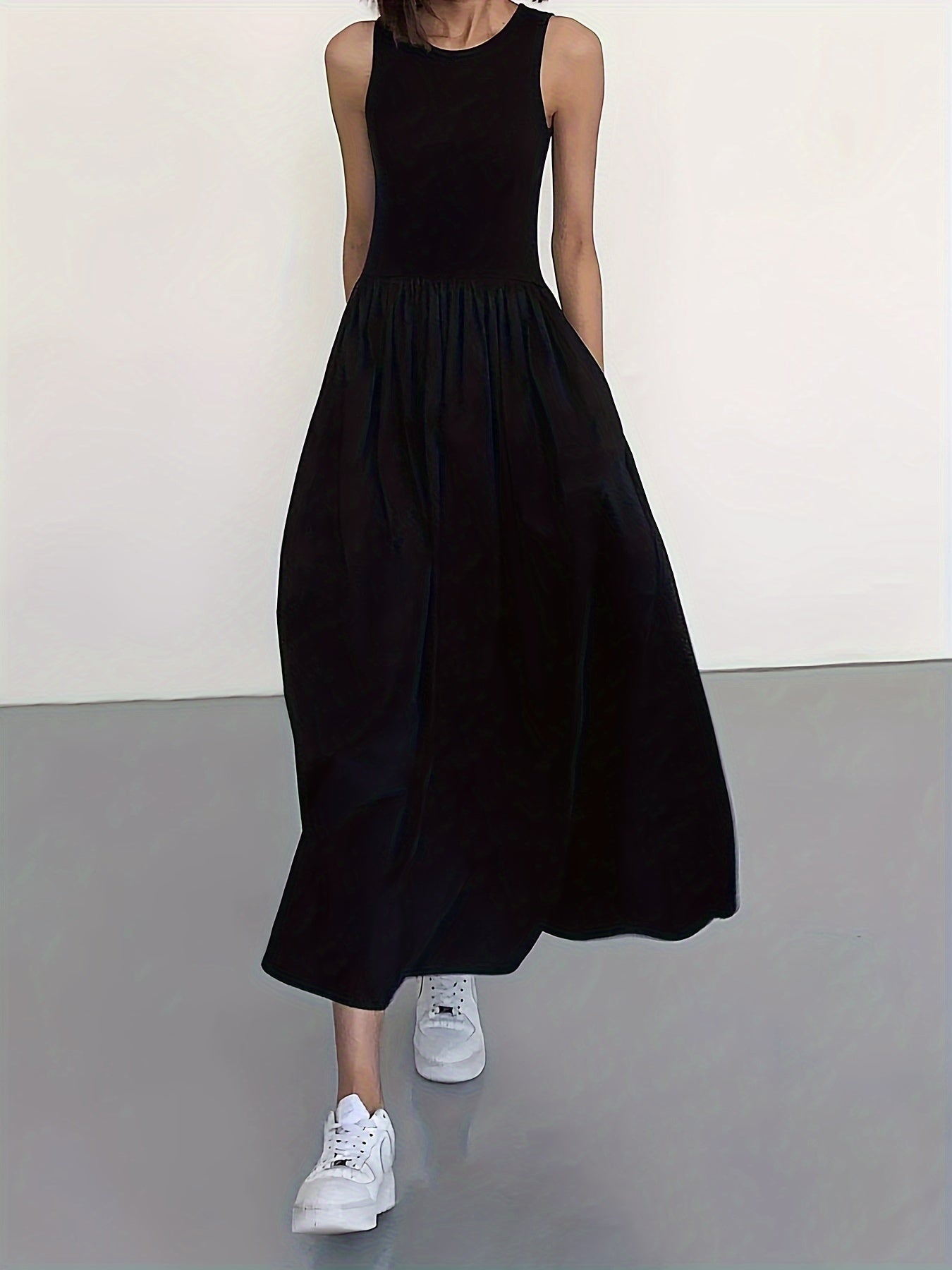 Fluerine™ – Robe Longue Femme Été Élégante et Fluide à Col Rond