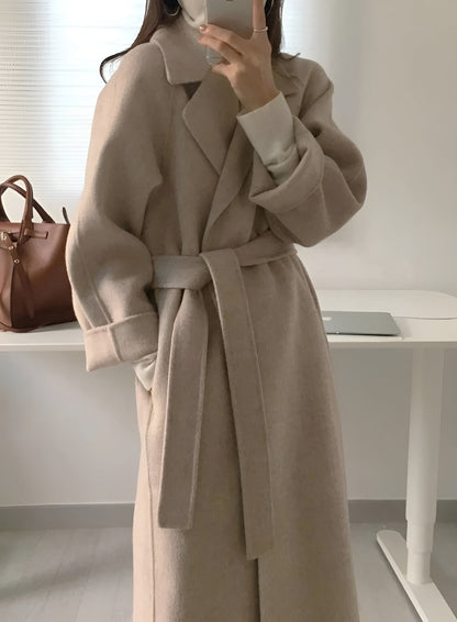 Manteau Femme Laine Brun Chaud et Élégant