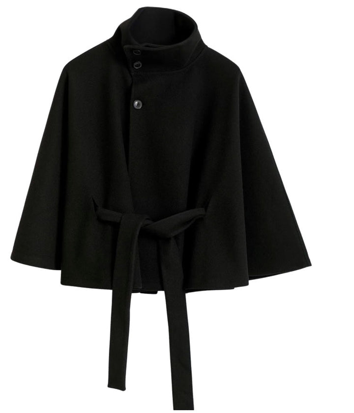 Manteau Laine Col Montant avec Ceinture Réglable et Coupe - vue 4
