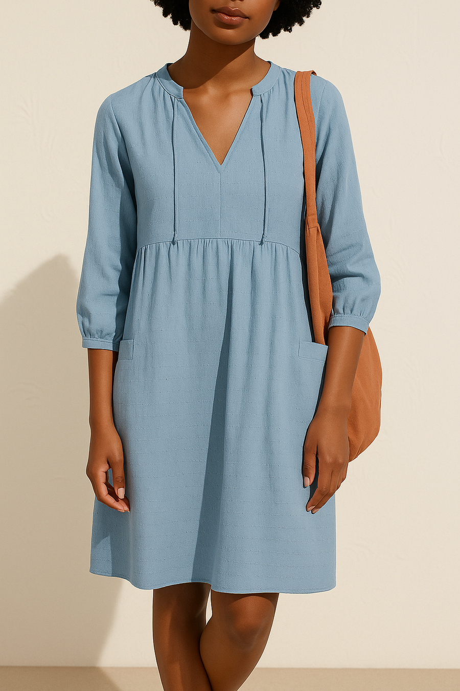 Robe Été Col en V Manches Courtes