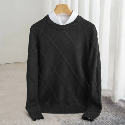 Sweat à Manches Longues Cachemire Doux pour Homme Hiver