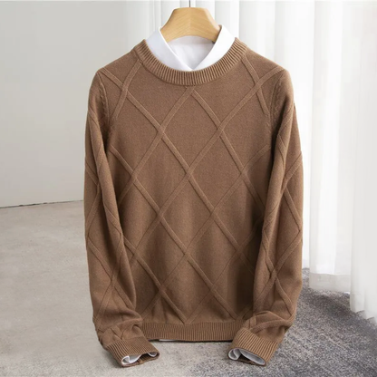 Sweat à Manches Longues Cachemire Doux pour Homme Hiver