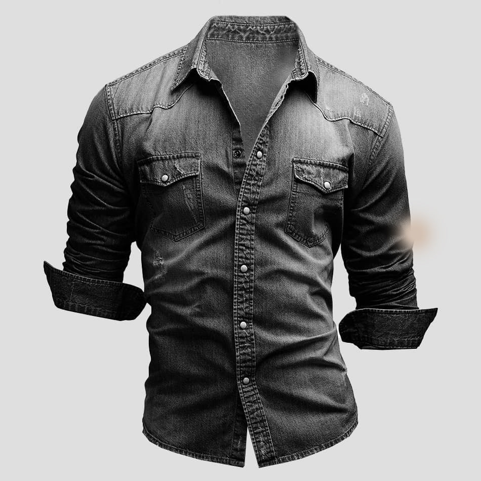 Chemise Denim Homme Vintage Décontracté