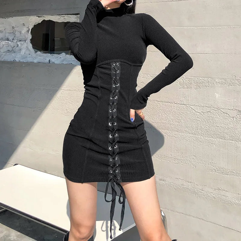 Nadia™ – Robe Moulante Femme avec Détails à Lacets Élégants et Confort Doux-5