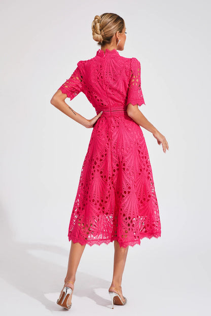 Robe en Dentelle Midi Élégante pour Femme