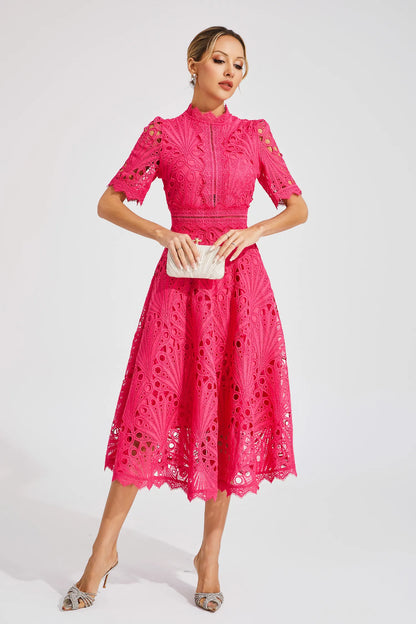 Robe en Dentelle Midi Élégante pour Femme