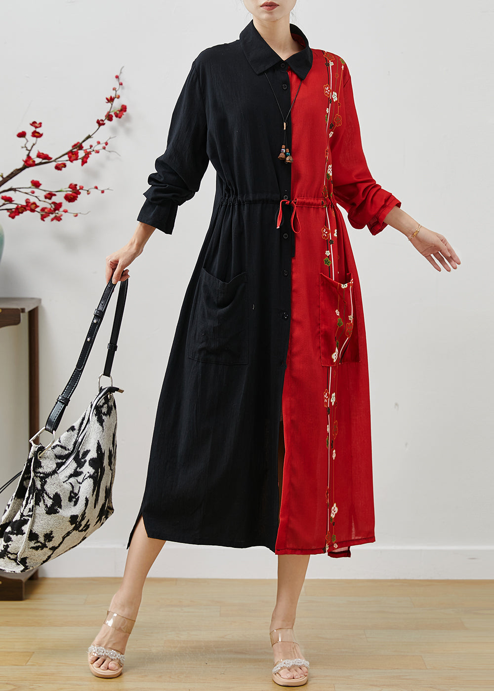 Colorful Cotton Patchwork Robe for Autumn - EasyApparels