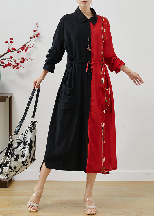 Colorful Cotton Patchwork Robe for Autumn - EasyApparels