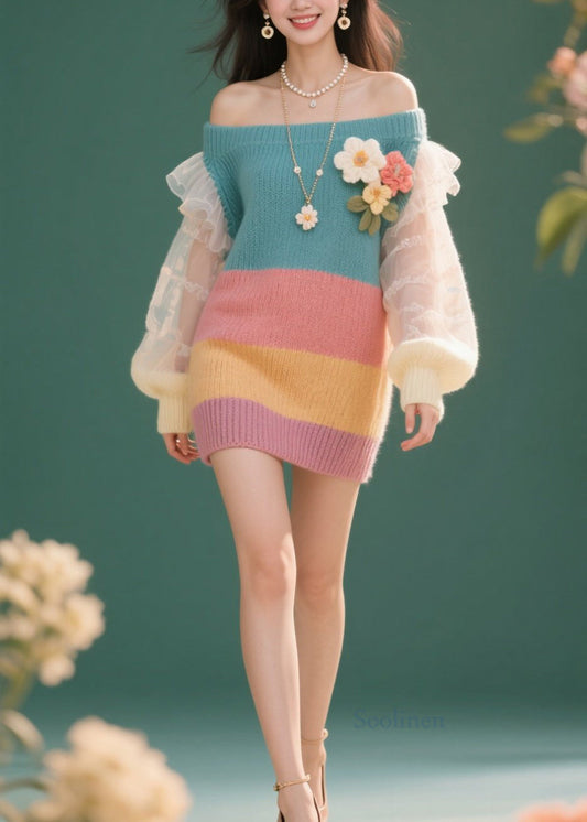 Robe légère imprimée fleurs tulle pour femme automne - EasyApparels