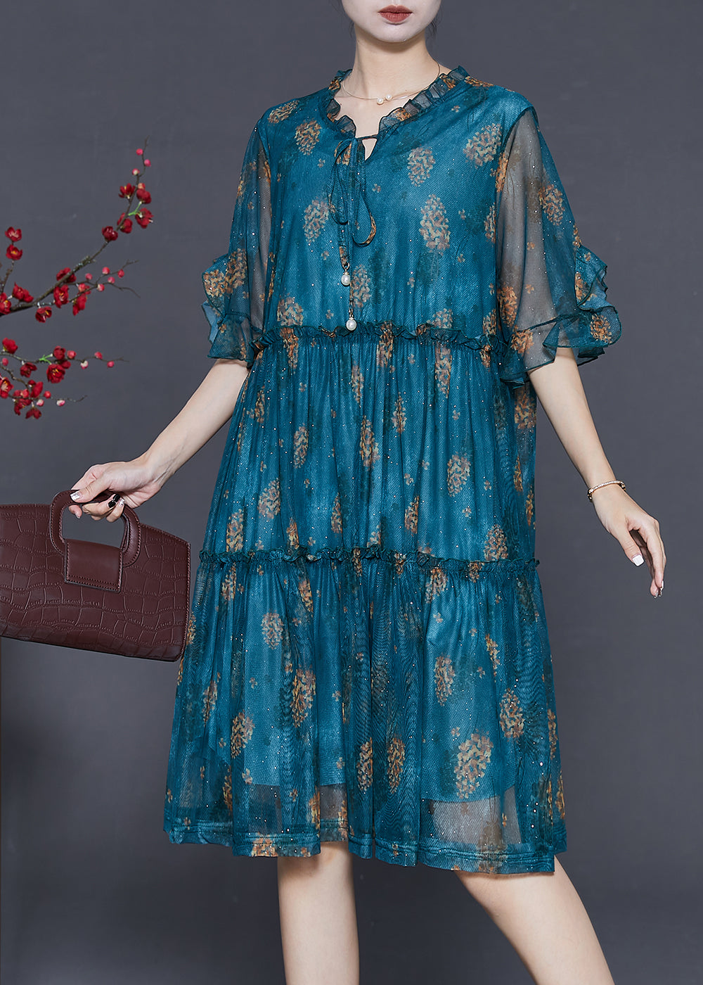 Élégant Kimono d'été bleu ciel en dentelle - EasyApparels