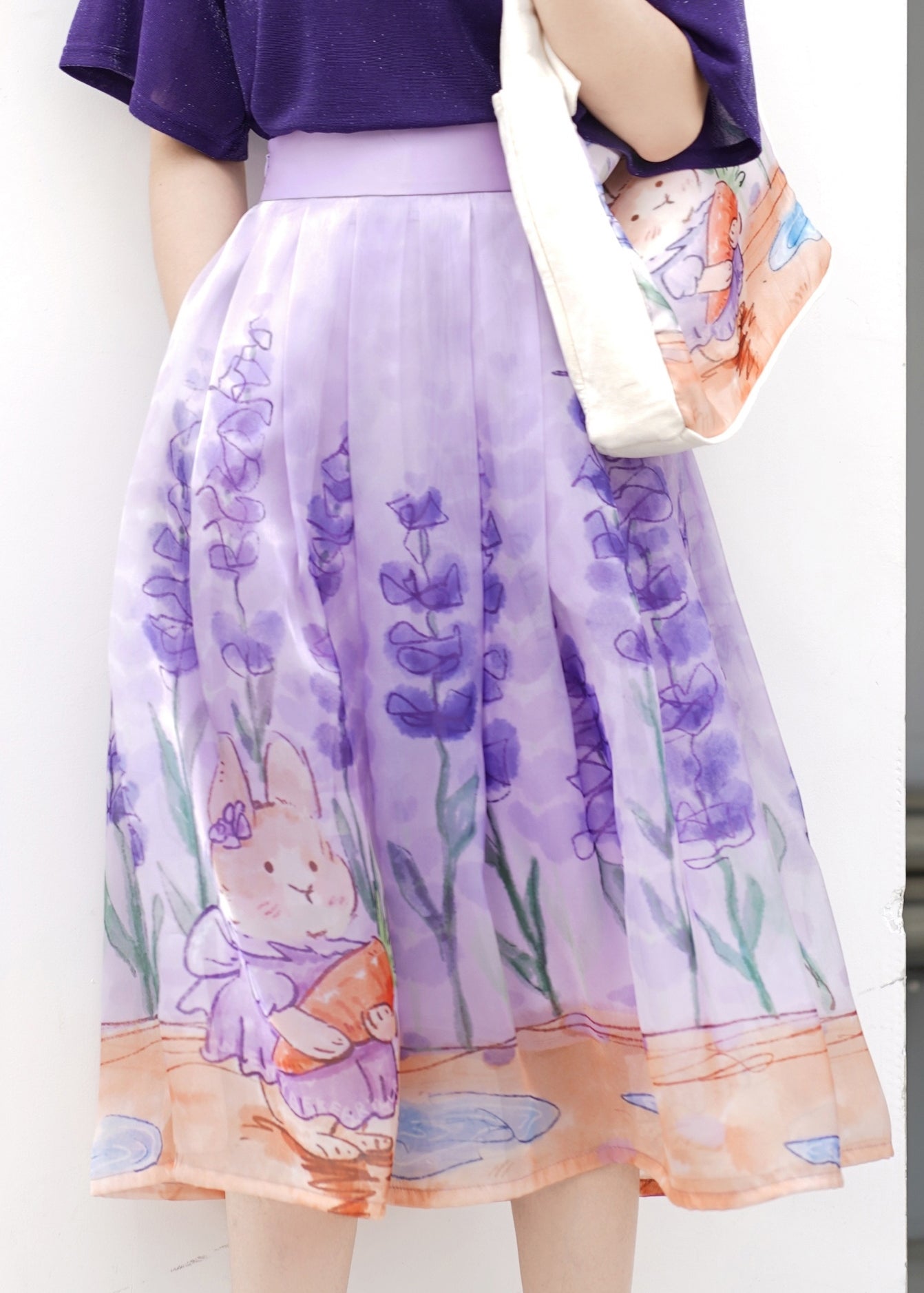 Violet Full Flowy Maxi Summer Skirt - EasyApparels