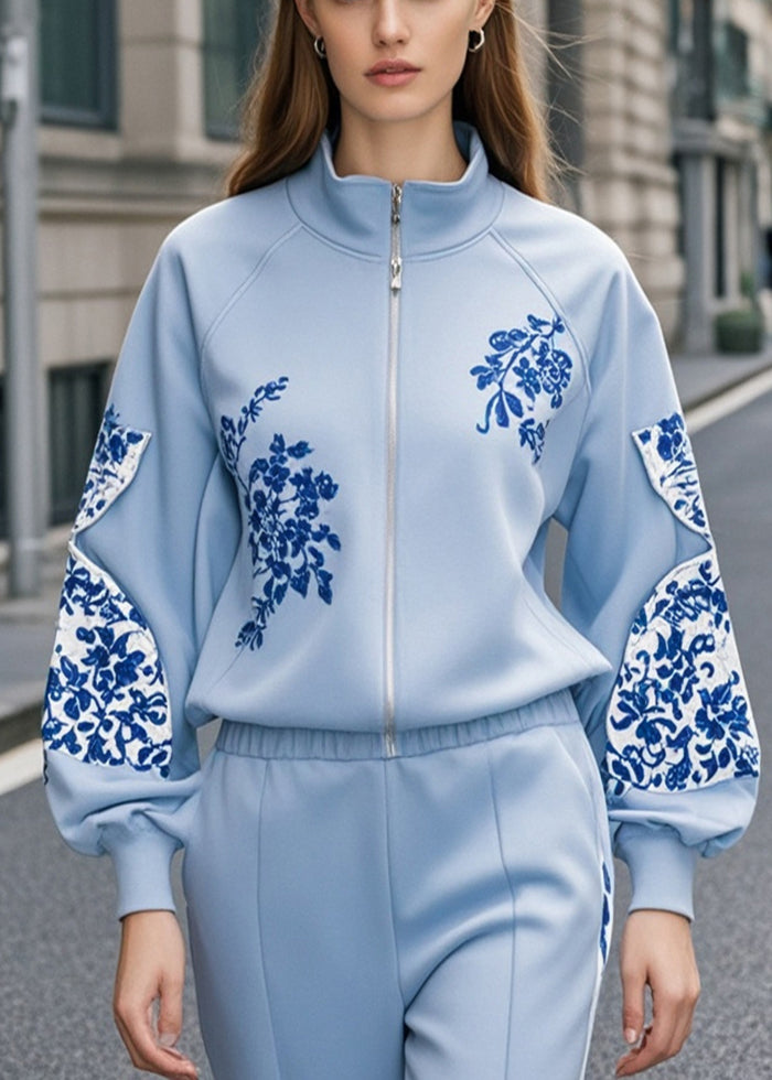 Doux sweat à manches longues imprimé ciel bleu hiver - EasyApparels