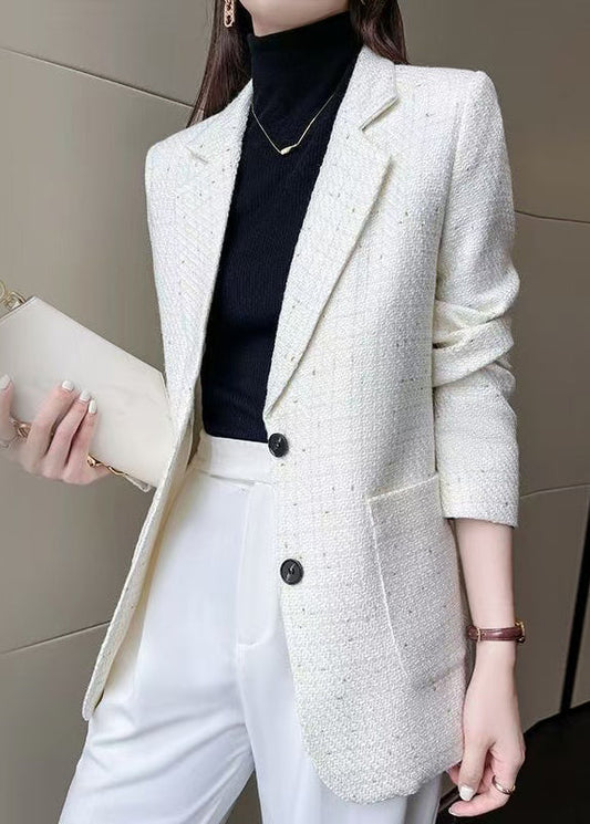 Manteau léger blanc en coton pour femme printemps - EasyApparels