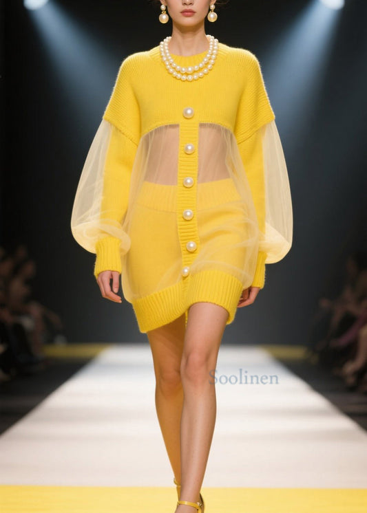 Robe colorée en tulle jaune douce pour femme - EasyApparels
