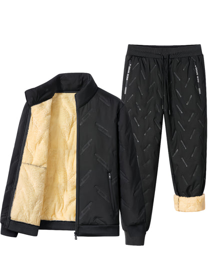 FrostFit™ Ensemble de Sportswear Homme | Veste & Pantalon Doublés Polaire