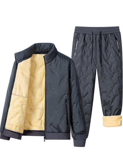 FrostFit™ Ensemble de Sportswear Homme | Veste & Pantalon Doublés Polaire