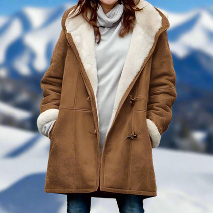 Manteau Hiver Long Capuche Doux et Chaud