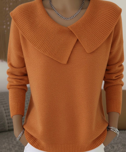 Pull femme rouge col V élégant