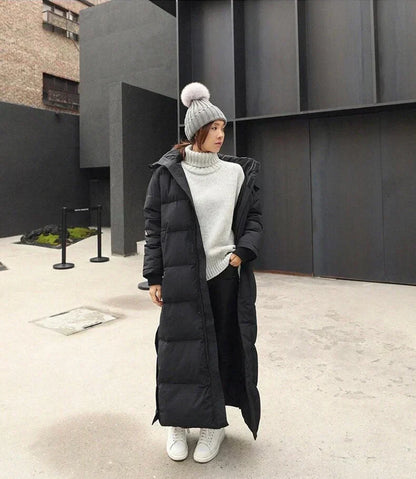Manteau Femme Long Manches Élégant et Chaud Hiver