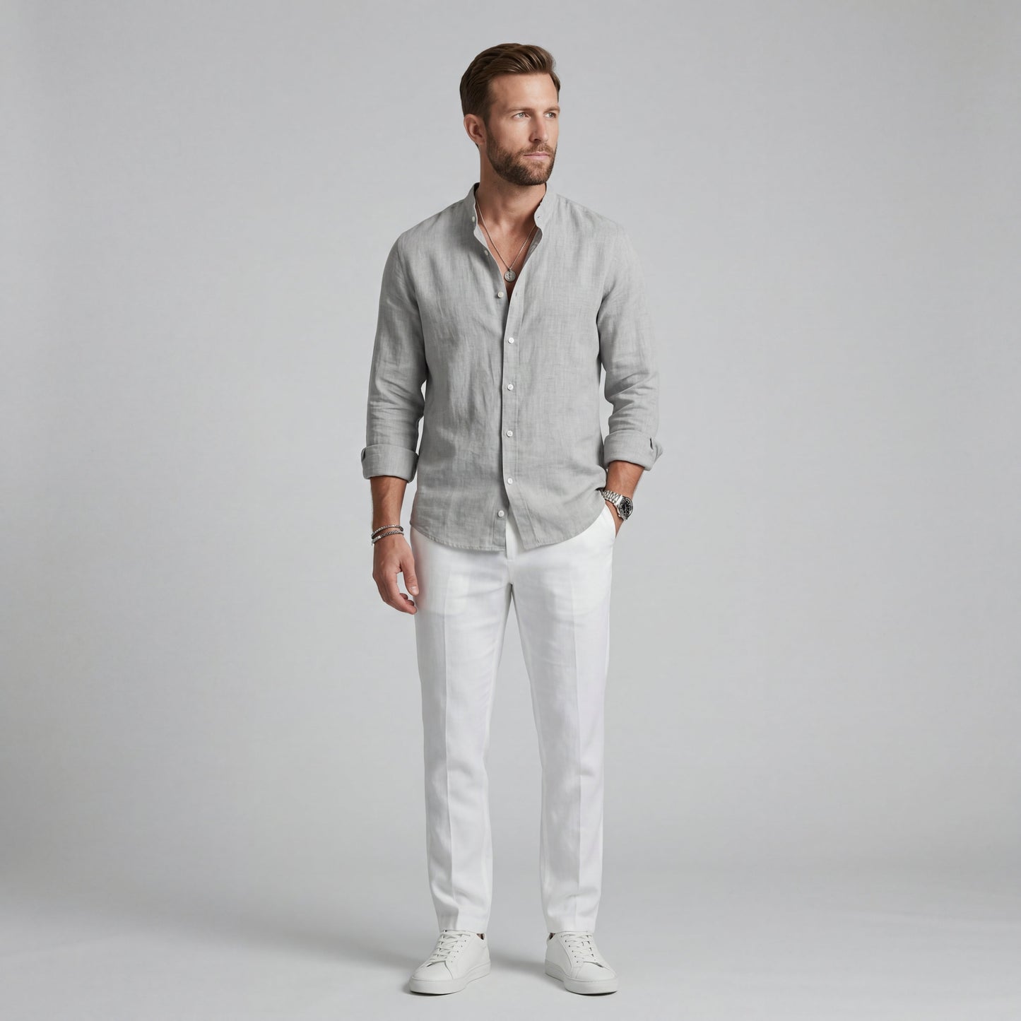 Chemise Homme Coton Polyester Légère Coupe Classique