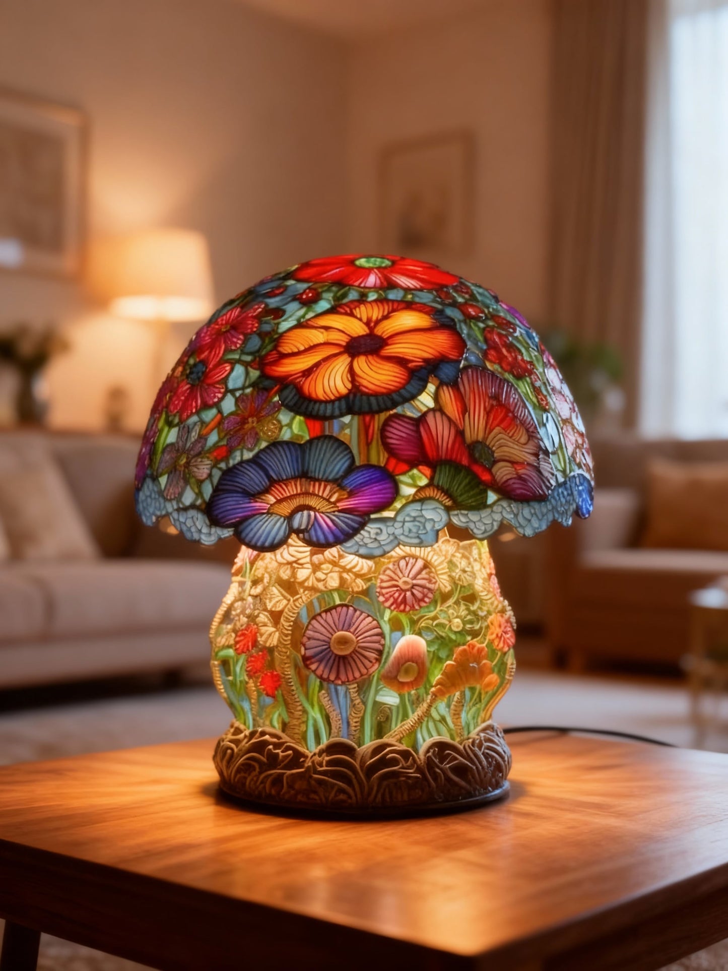 Lampe décorative Champignon en Verre Design Artistique Lumineuse - PanierRoyale