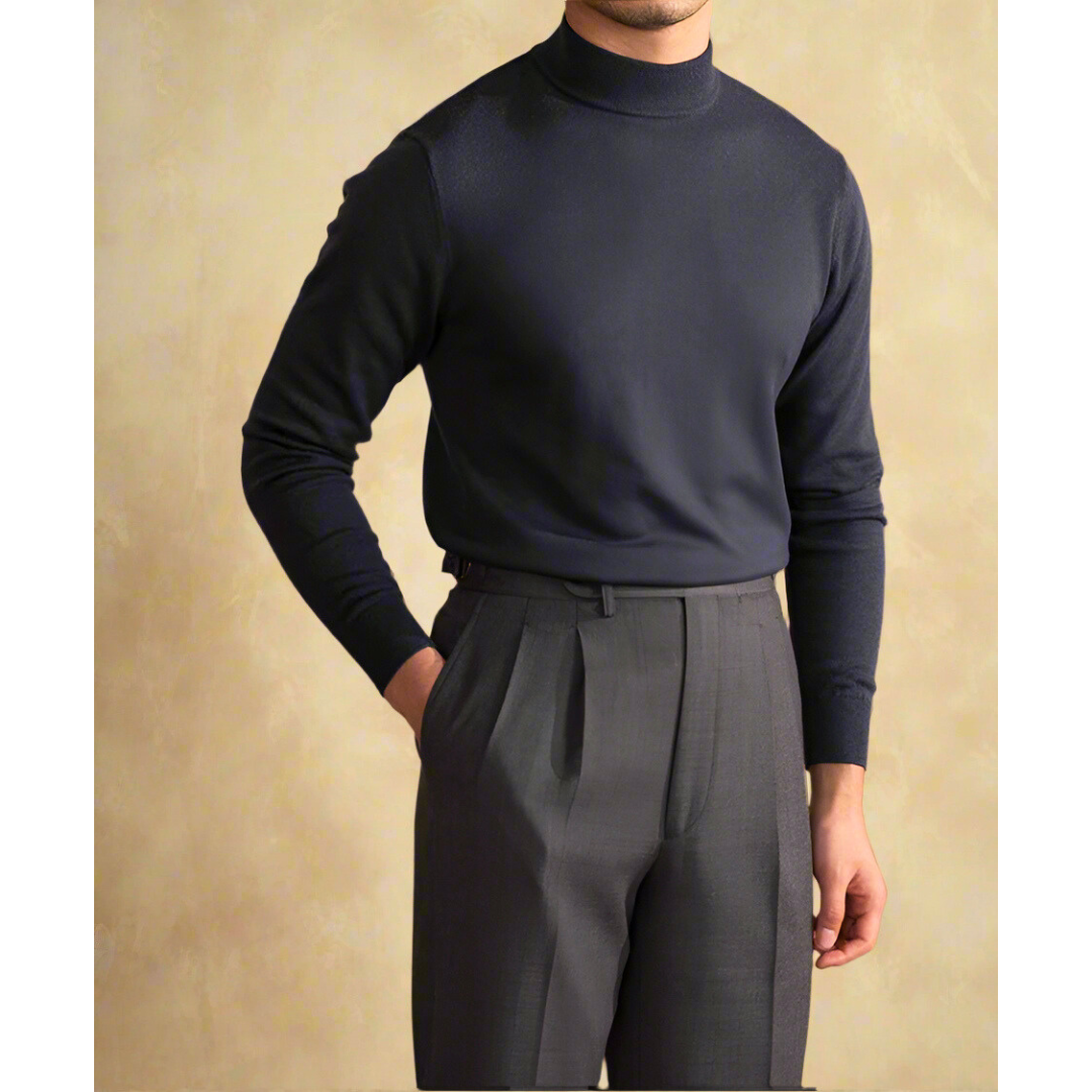 Pullover Homme Col Roulé en Laine - Classique et Élégant