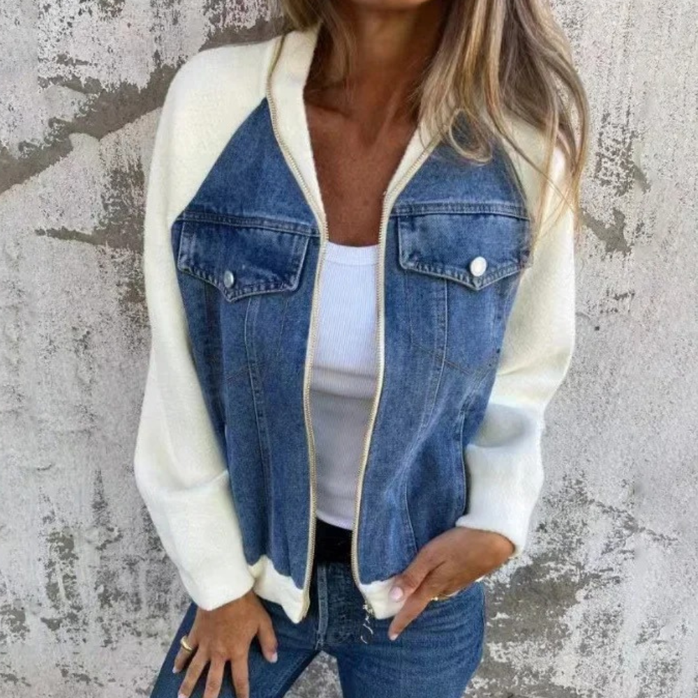 MINDY - Veste en Jean Décontracté pour l'Hiver pour Femmes
