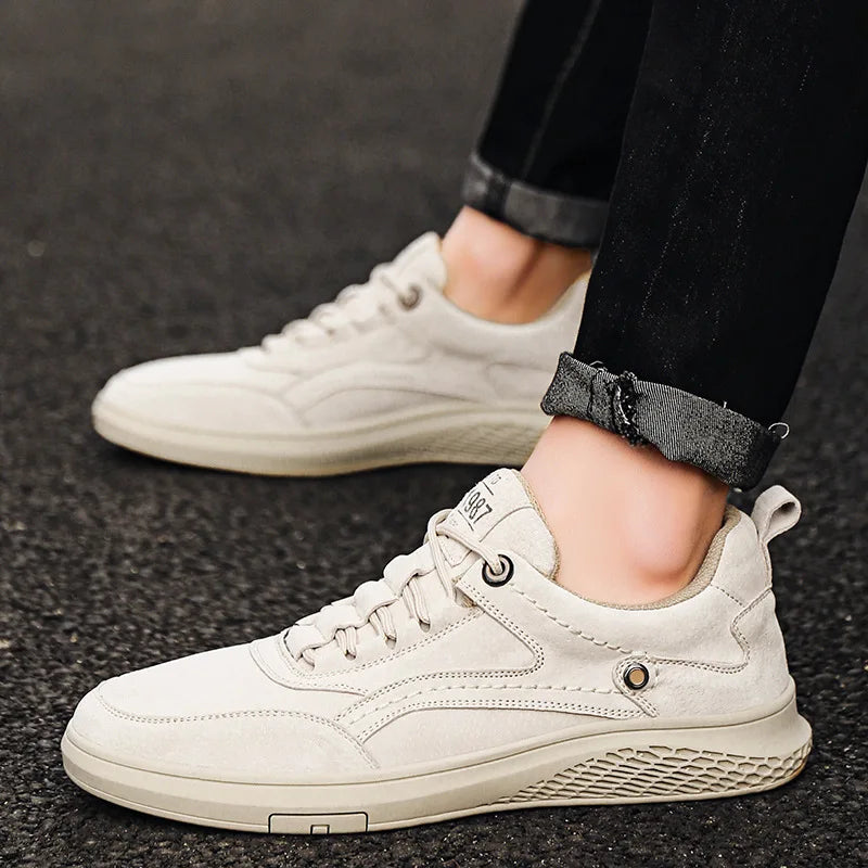 Baskets Homme Cuir Souple Confortable
