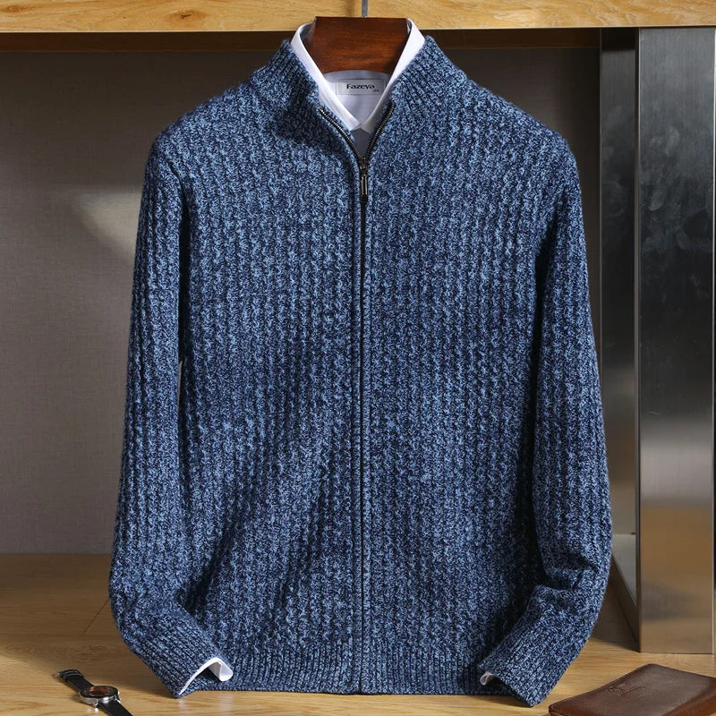 Pull En Merinos Doublé ZipPour Homme - BerlinGlamour
